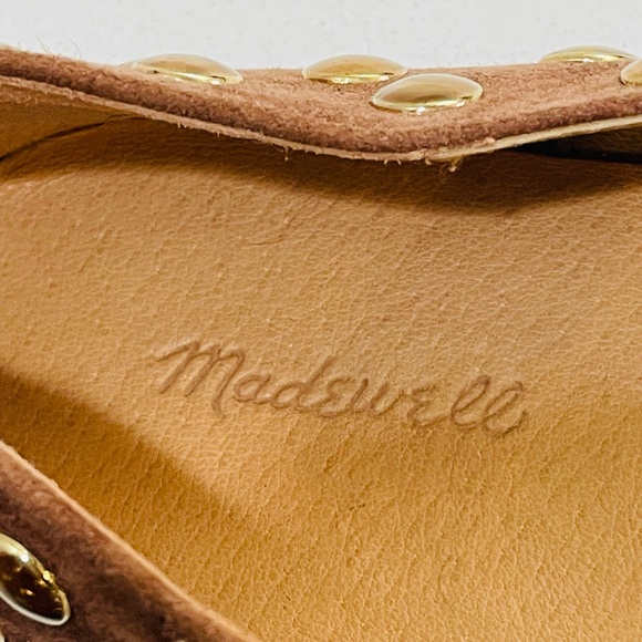 Madewell Greta Ballet Leather Flat in Leather Suede Gold Studs - Picture 4 of 12